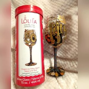 Brand New Lolita 50th Birthday Wine Glass